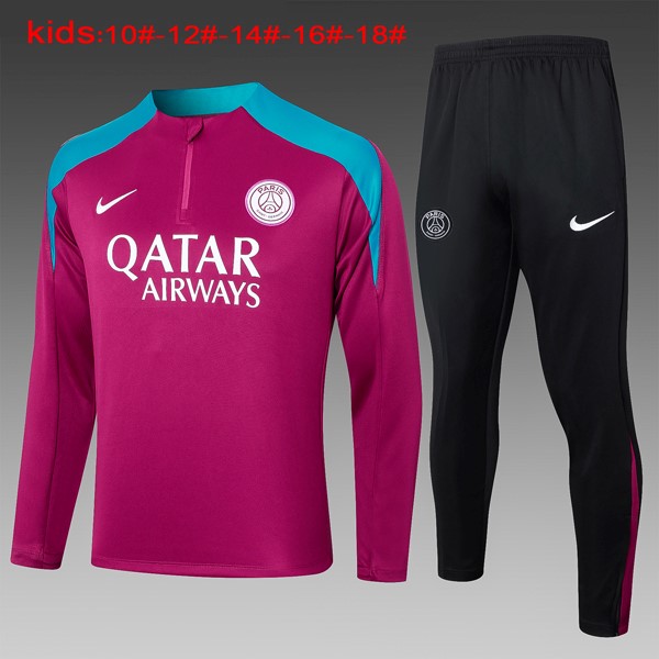 Niños Sudadera De Training PSG 2024/2025 Purpura Rojo 3